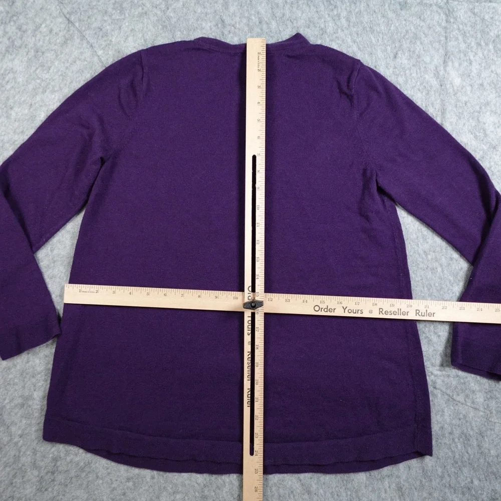 J Jill Sweater Women Small Purple Cotton Blend Long‎ Sleeve Crew Neck Pullover